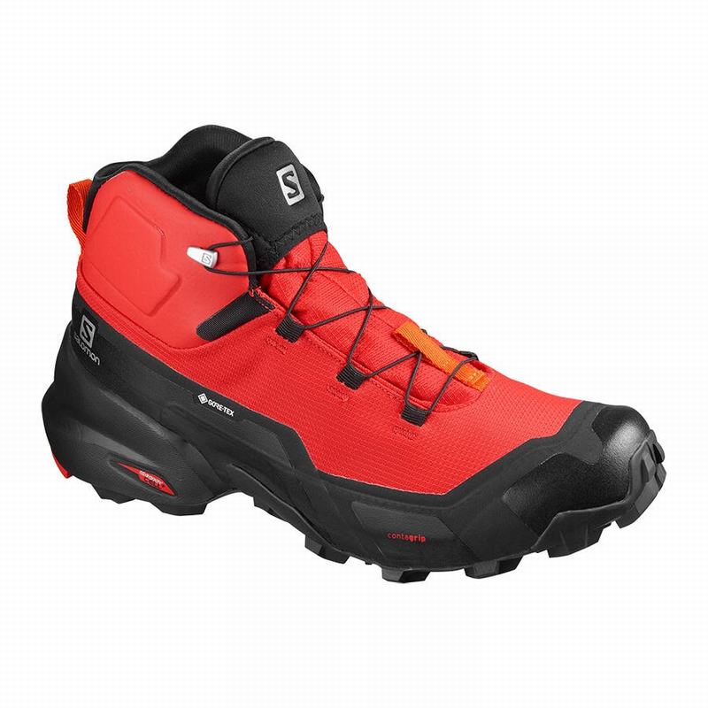 Salomon CROSS HIKE MID GORE-TEX Botas De Montaña Hombre - Negras / Rojas Naranjas - Colombia (71546-